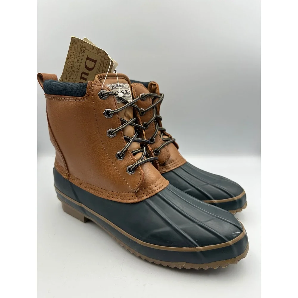 NWT Duck Boots Waterproof Rain Boots Sz 10‎ Brown Leather Thermolite Insulated